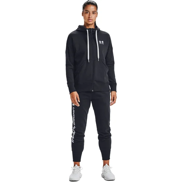 Under Armour Women's Rival Fleece Full Zip Hoodie - Black, White