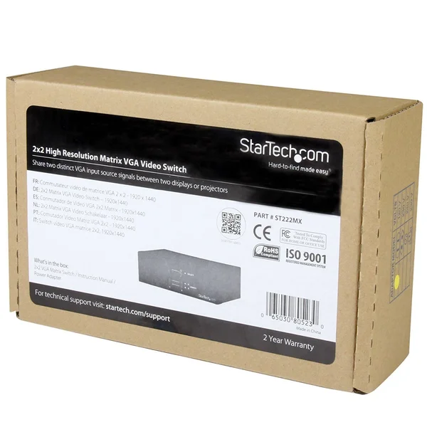 StarTech.com 2x2 HDMI Matrix Switch W- Automatic and Priority VS222HDQ