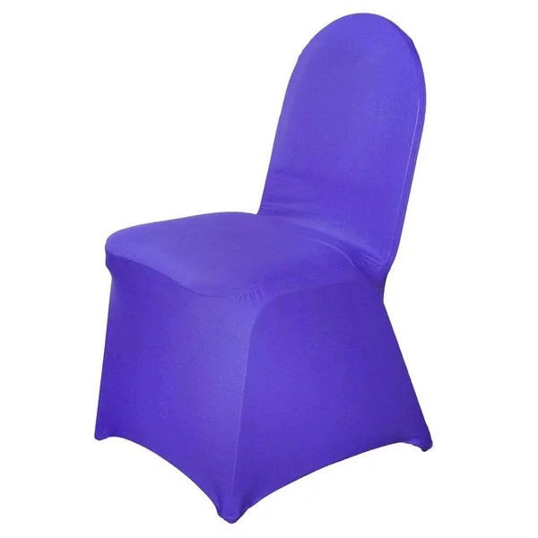eFavormart 50pcs Purple Stretchy Spandex Fitted Banquet Chair Cover Dinning Event Slipcover for Wedding Party Banquet Catering