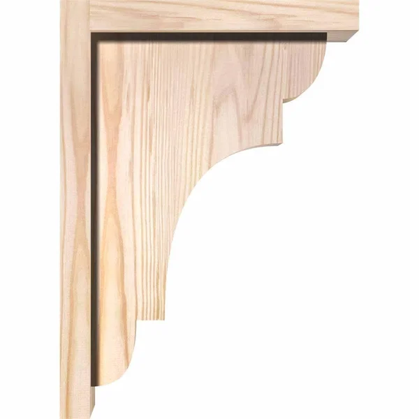 Ekena Millwork COR06X12X20NEB01SDF 5 1/2x22W x 12x22D x 20x22H New Brighton Smooth Corbel w/Backplate - Douglas Fir