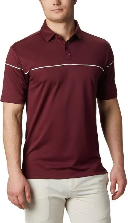 Columbia Men's Omni-Wick Breaker Golf Polo - L - Deep Maroon