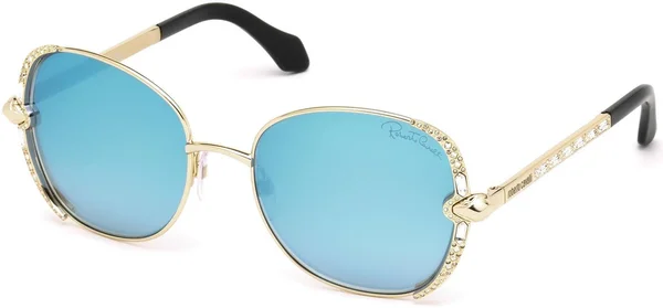 Roberto Cavalli Subra Rc974s 32x Gold Oval Sunglasses
