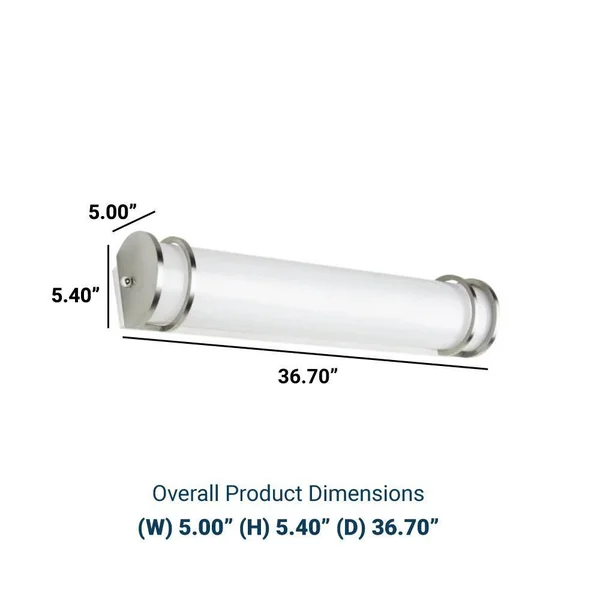 Sunlite 36W 36in. LED Half-Cylinder Vanity Light Fixture Dimmable 3000K Warm White