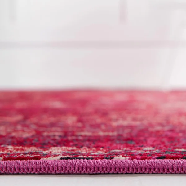Starlight 6 ft Runner Red Abstract Area Rug