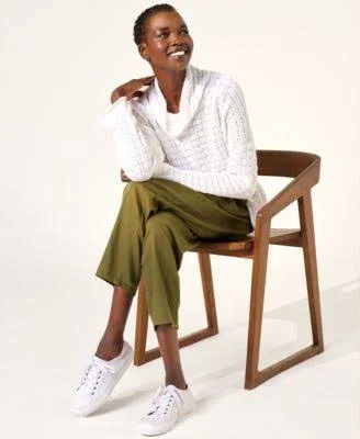 Eileen Fisher Slouchy Ankle Pants - Womens, 4, Olive