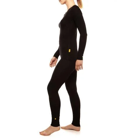 menique Women's Merino 160 Long Sleeve Set Black M, Black