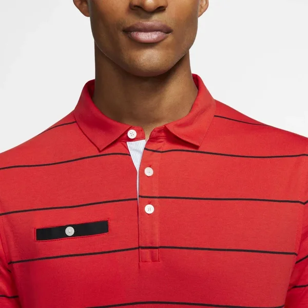 Nike Men's Stripe Player Golf Polo - Size: Small, Habanero Red