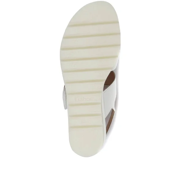 Gabor Women's Yeo Wedge Sandals with Buckle - White, US 09.5