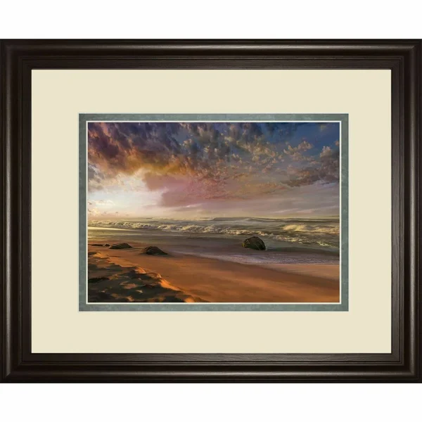 Orange, Blue, and White Summer Magic Framed Print Wall Art 40x22 x 34x22