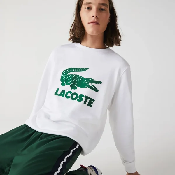 Lacoste Crocodile Sweatshirt White - M