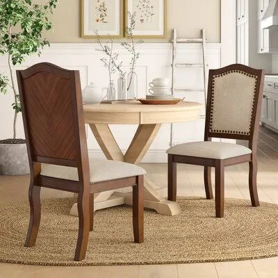 Chevaliers Linen Upholstered Side Chair in Dark Cherry Birch Lane