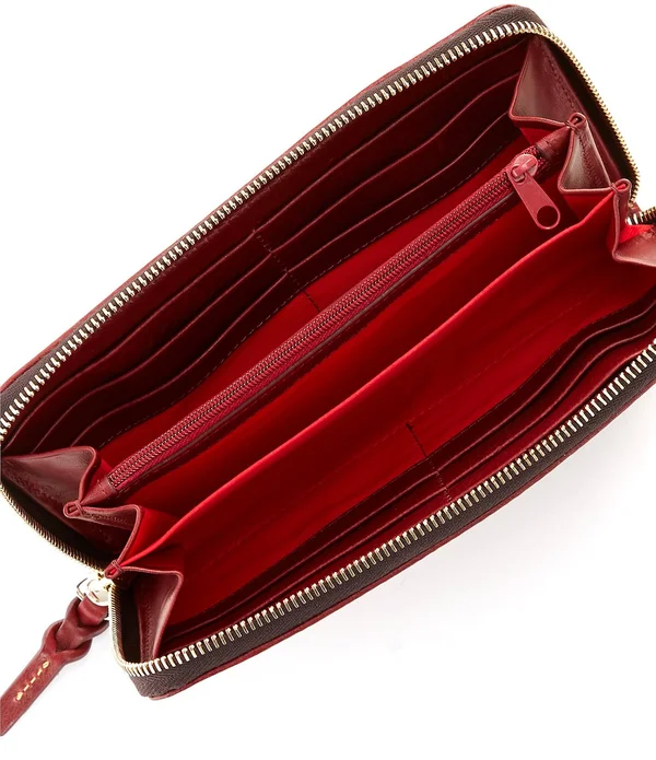Dooney & Bourke Florentine Large Zip Around Wristlet Wallet Ecru