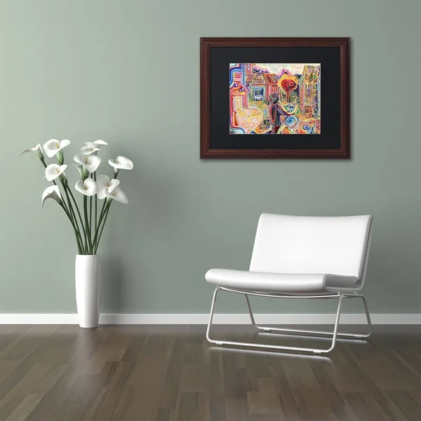 Trademark Fine Art ALI5645-W1620BMF The Cow Sees Everything by Josh Byer - Black Matte, Wood Frame 16x20-Inch