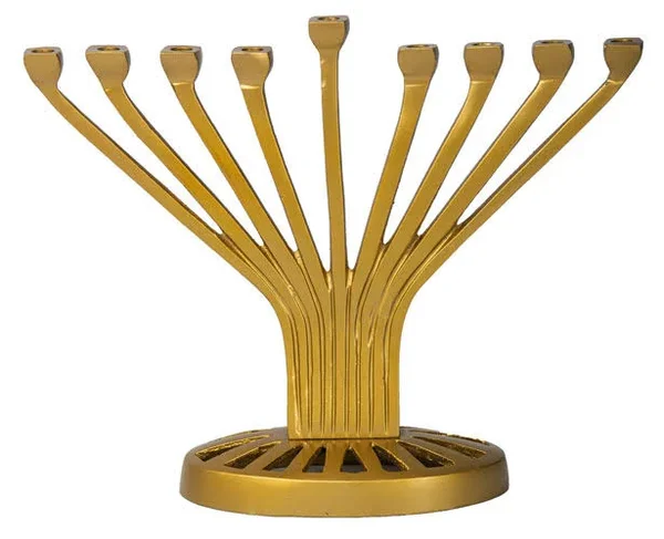 Gold Metal Menorah Aluminum Menorahs