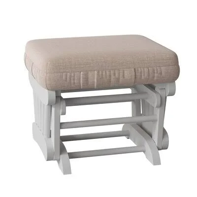 Janzen 20x22 Rectangle Standard Ottoman Harriet Bee Body Fabric: Sand Ivory-19709 - Leg Color: Dark Walnut