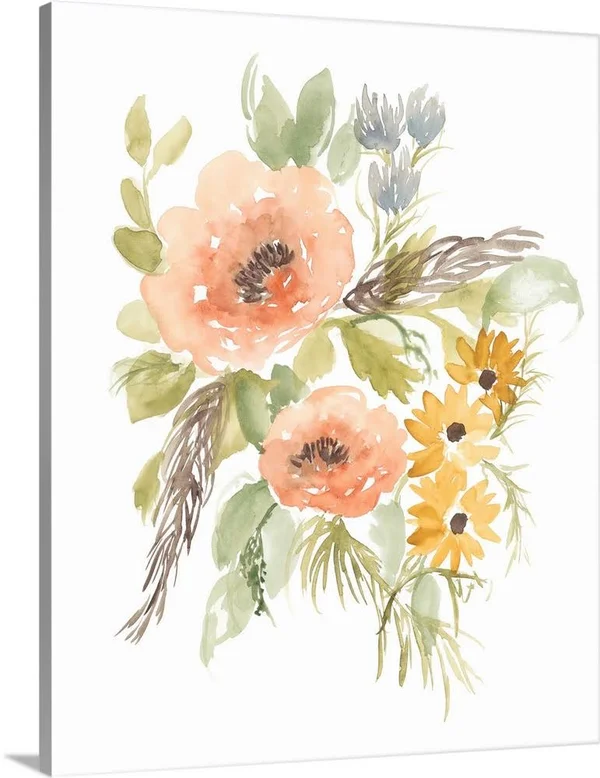 Late Summer Flowers I, Large Solid-Faced Canvas Wall Art Print, Great Big Canvas