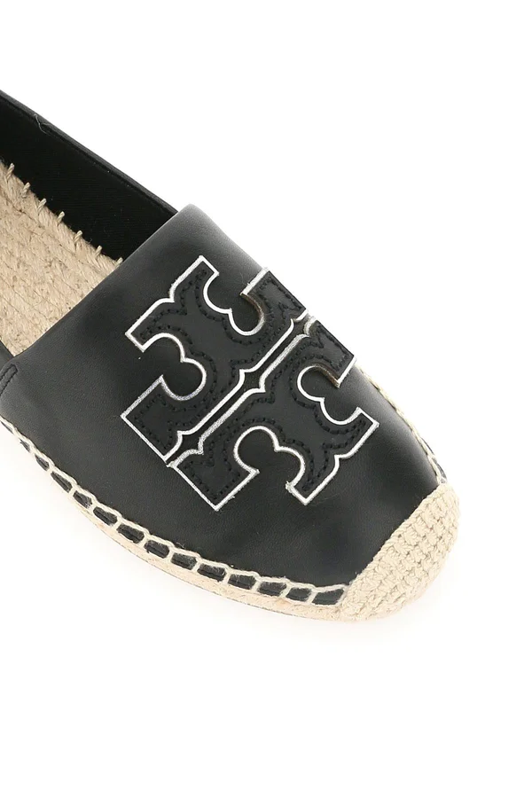 Tory Burch Ines Leather Espadrilles - Black - Espadrilles