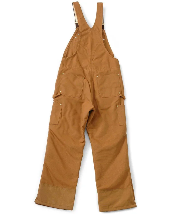 Carhartt Men's Brown Quilt Lined Zip to Thigh Bib Overalls