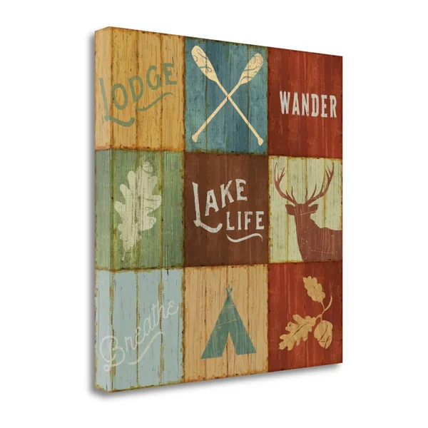 Tangletown Fine Art Lake Lodge VII by Sue Schlabach, Fine Art Giclee Print on Wrap Canvas, 20X20x22