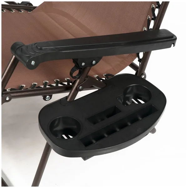 Belleze Case of (2) XL Oversized Zero Gravity Chairs Foldable Recliner Lounge Padded with Pillow Drink Cup Holder - Brown