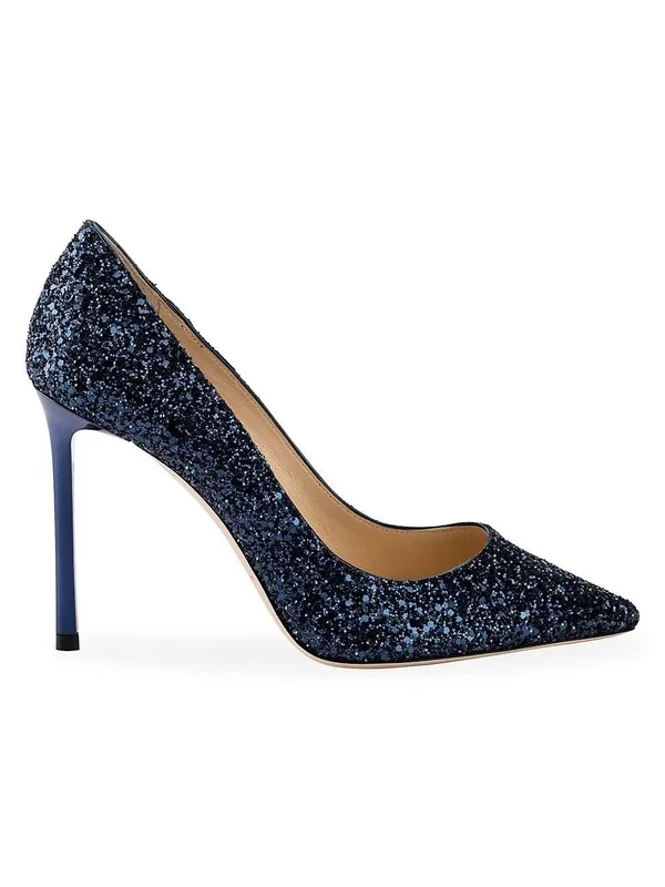 Jimmy Choo Romy 85mm Glitter Pumps, Blue, Women's, 40eu