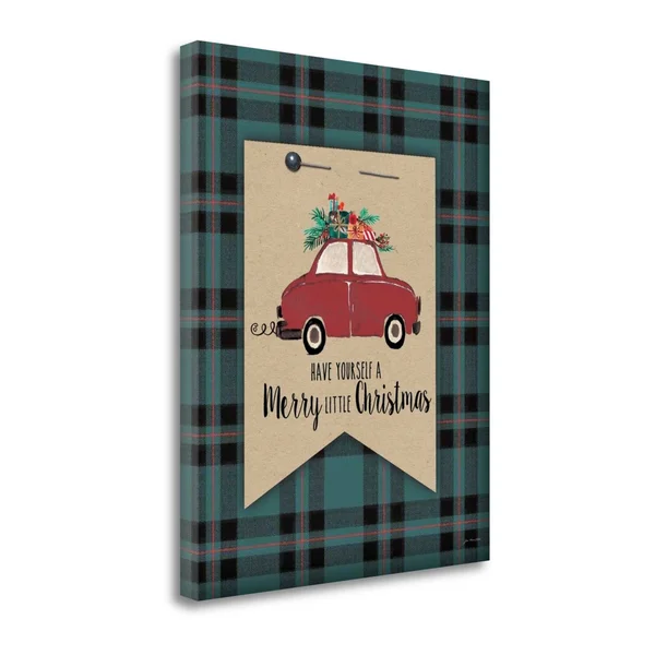 Tangletown Fine Art Merry Little Christmas Plaid by Jo Moulton - Canvas Art