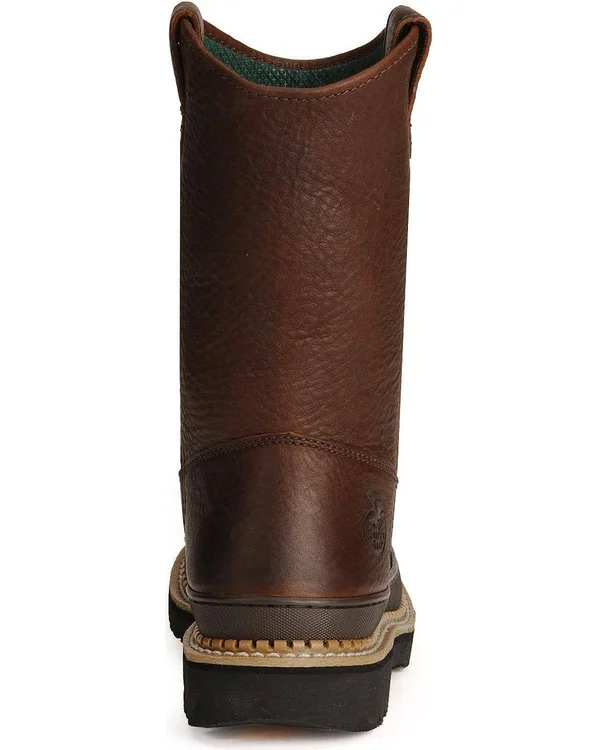 Men's Brown Georgia Giant Wellington Pull-On Work Boot Size 10