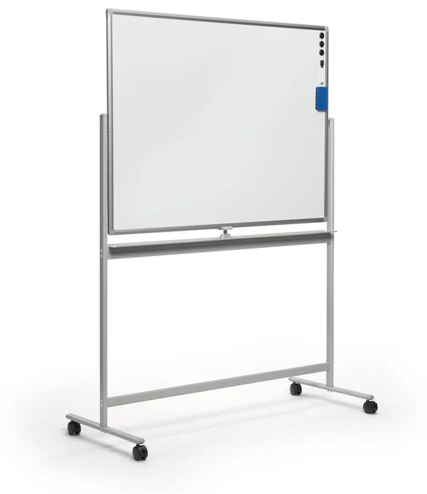48 x 36 Whiteboard with Wheels, Magnetic, Double-Sided - Silver