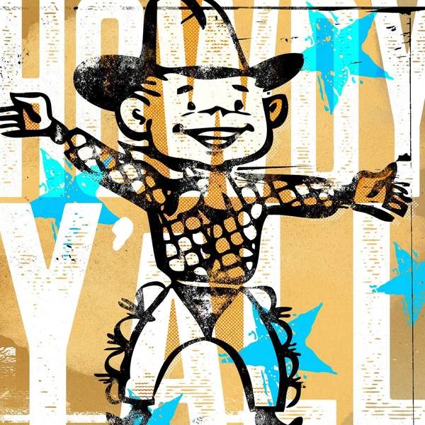 Marmont Hill 'Howdy Yall Boy' by Rick Martin Painting Print on Wrapped Canvas - Yellow