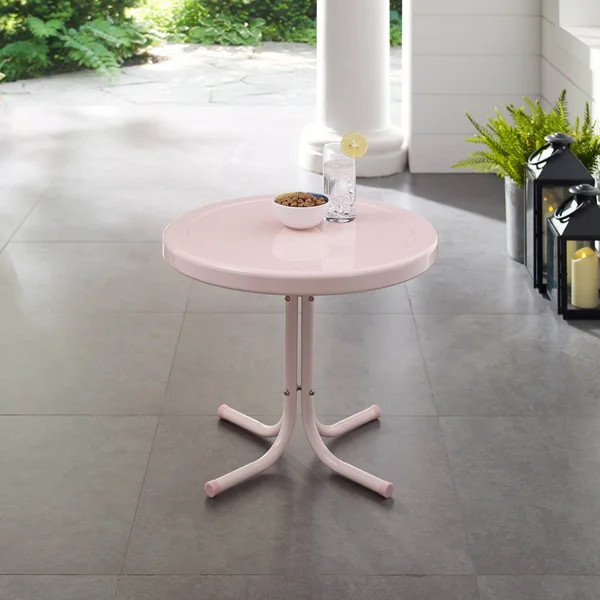 Crosley Retro Metal Side Table - Pink