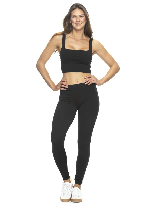 Felina, Velvety Soft Lightweight Leggings, Moisture Wicking, Yoga, 6 Pack (Small, Black Heather Grey Navy)