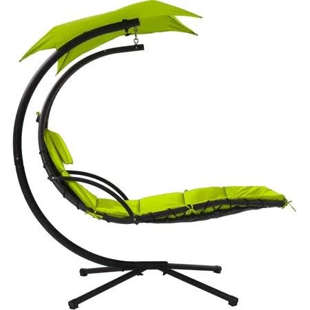 Hanging-Chaise-Lounger-Chair-Arc-Stand-Air-Porch-Swing-Hammock-Chair-Canopy, 74.8" x 50" x 82.68"