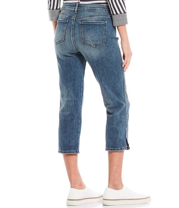 Nydj Petite Size Chloe Double Needle Slit-Hem Capri Jeans - 6p