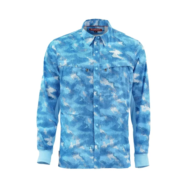 Simms Intruder BiComp Shirt - Hex Camo Sky Blue - XL