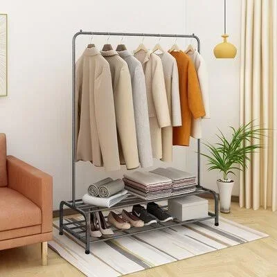 Cenko 47.24x22 W Clothes & Garment Rack Latitude Run Color: Gray Silver