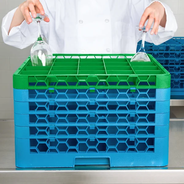 Carlisle (RG25-5C413) OptiClean Dishwasher Glass Rack 25 Compartments with 5 Color Coded Extenders