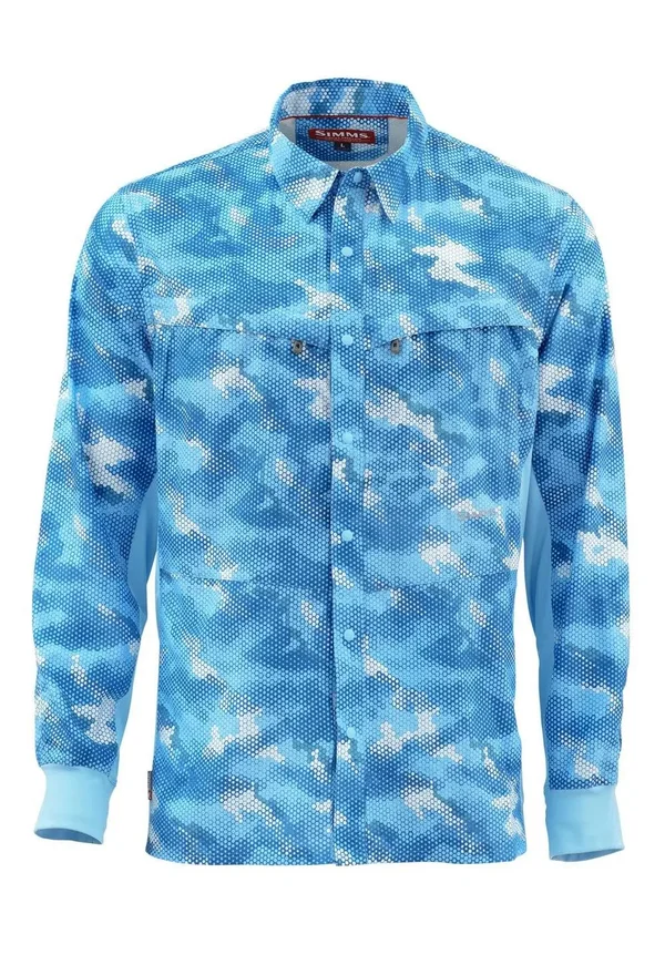 Simms Intruder BiComp Shirt - Hex Camo Sky Blue - XL
