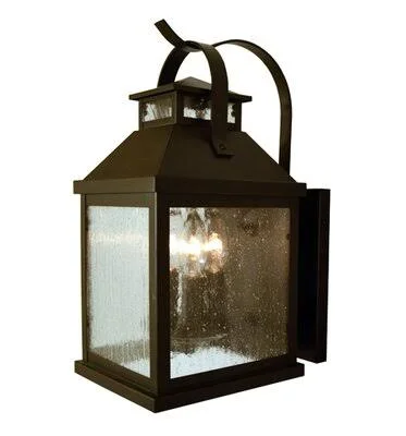 Bungay 3-Light Outdoor Wall Lantern Charlton Home Color: Antique Brass - Shade Color: Gold White Iridescent