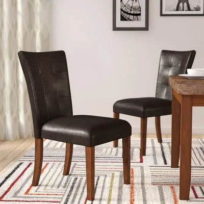 Red Barrel Studio Creekmore Parsons Upholstered Dining Chair, Brown - 2 count