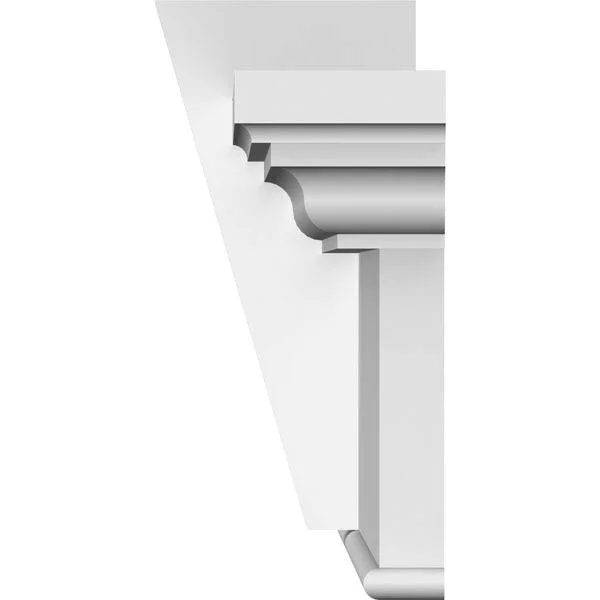 155 inch Bottom Width x 159 inch Top Width x 7 1/4 inchh x 1 inchp - Craftsman Crosshead with Bottom Trim w/ Flat Keystone