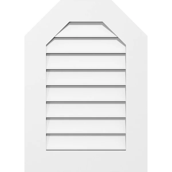 Ekena Millwork GVPOT26X4001SF 26x22W x 40x22H Octagonal Top Surface Mount PVC Gable Vent: Functional, w/ 3-1/2x22W x 1x22P Stand