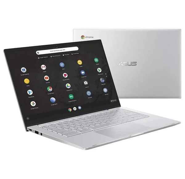 Asus Chromebook C425 Clamshell Laptop - 14x22 FHD 4-Way NanoEdge, Intel Core m3-8100Y Processor, 4GB RAM, 128GB eMMC Storage, Bac