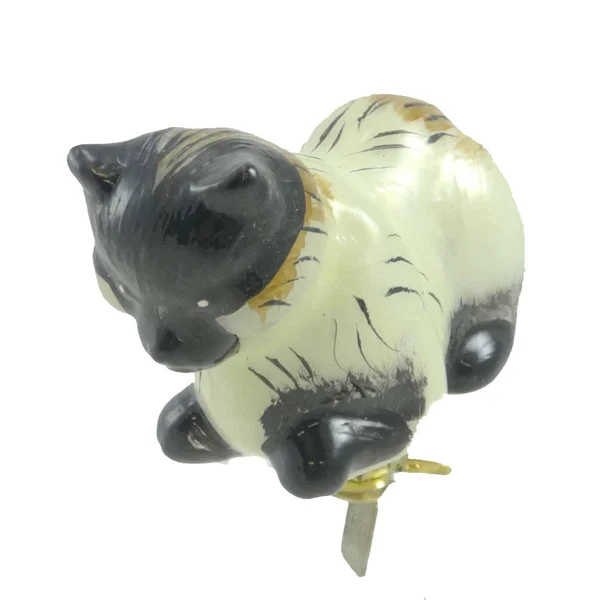 Holiday Ornament Kitty Clip- Multi Blown Glass Clip on Kitten Kitty Fur 70020