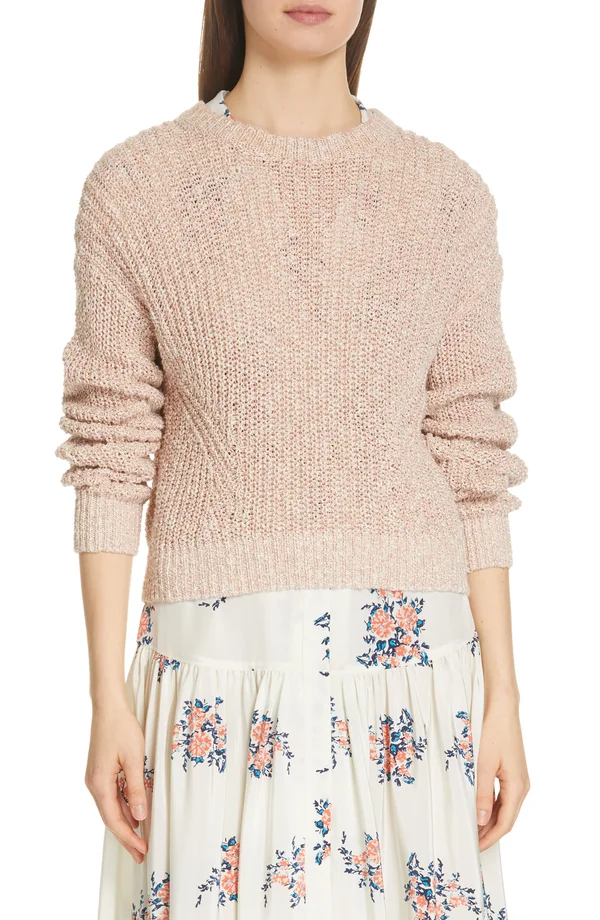 Veronica Beard Leah Crewneck Pullover Sweater, Pink, Women's, Xx-Large