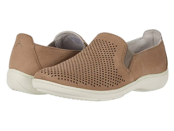 Aravon Women's Lia SlipOn Sneaker, Size: 11, Taupe Leather