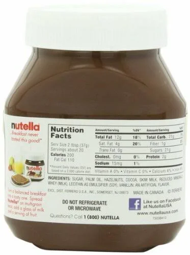 Nutella Hazelnut Spread 26.5 Ounce Case of 12