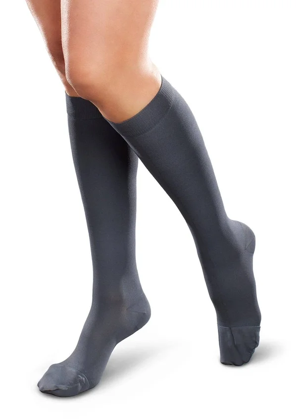 Therafirm Ease Opaque Women's 20-30mmHg Knee High - Medium Long, Coal