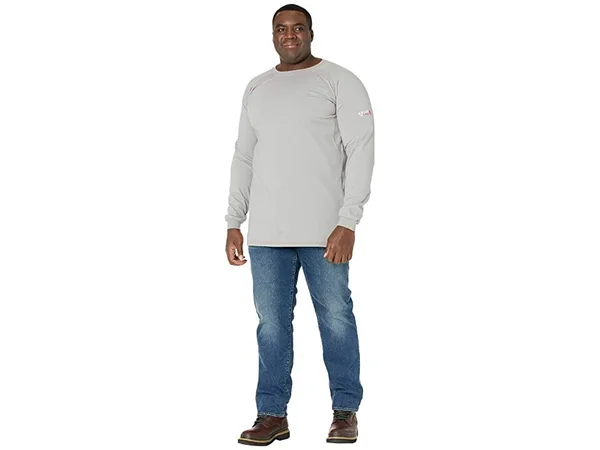 Ariat Men's Silver Fox Crew Long Sleeve FR Work T-Shirt - Big & Tall