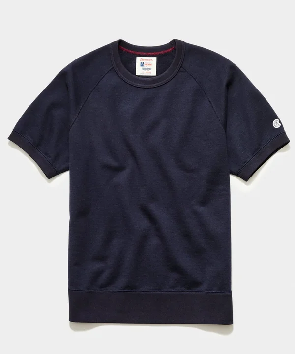 Midweight Short Sleeve Sweatshirt in Original Navy