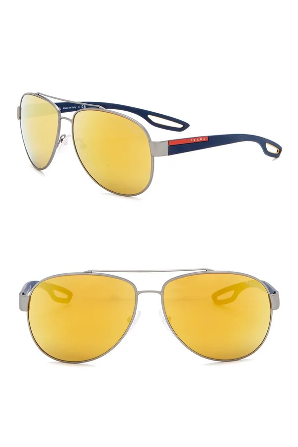 Prada Linea Rossa 55QS Sunglasses DG15N0 Gunmetal